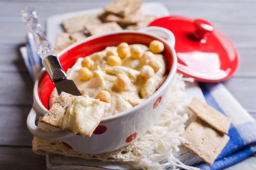 Traditional hummus with chickpeas