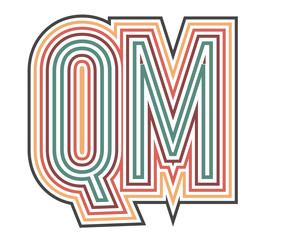 QM Initial Retro Logo company Outline. vector identity