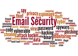 Obraz premium Email Security, word cloud concept