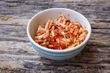 Bean sprouts kimchi korean food