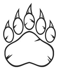 Black And White Bear Paw With Claws
