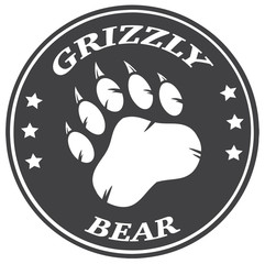 Naklejka premium Bear Paw Print Circle Logo Design