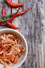Bean sprouts kimchi korean food
