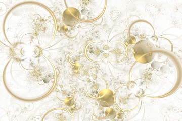 Obraz premium Abstract elegant background with golden balls and rings