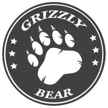 Bear Paw Print Circle Logo Design