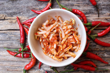 Bean sprouts kimchi korean food