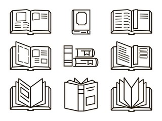 flat books icons