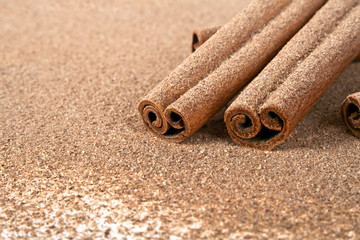 Cinnamon sticks and cinnamon powder