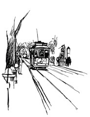 Tramway in lisbon