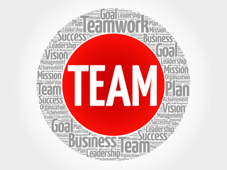 TEAM circle word cloud, business concept