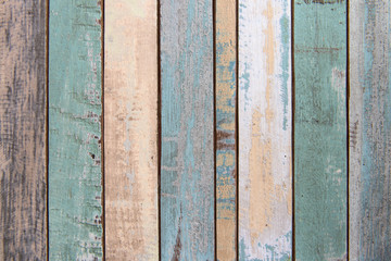 Wall and floor old color wood plank