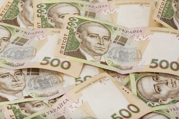 five hundred hryvnia banknotes