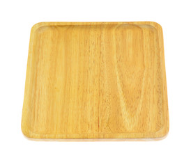 Wooden plate isolated on white