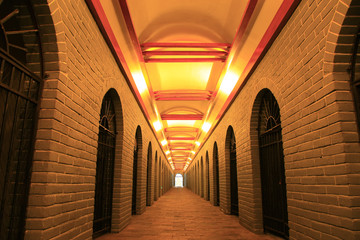 Fototapeta na wymiar Corridor underground wine cellar