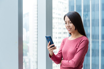 Woman using a smartphone