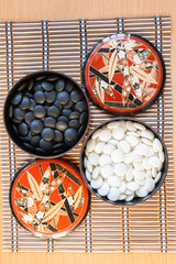 Go pieces of board  game