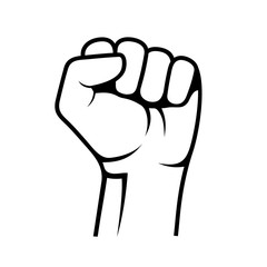 Raised Fist on White Background. Vector