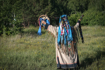 shaman performs a ritual.