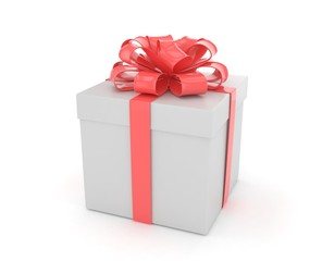 gift box with bows isolated on white