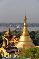 Botataung Pagoda in Yangon, Myanmar.