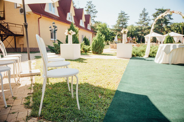 chair set for wedding or another catered event or visiting ceremony