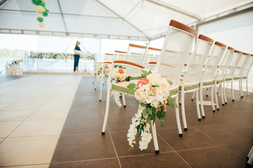 chair set for wedding or another catered event or visiting ceremony
