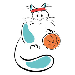 Cat with basketball
