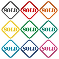 Sold icons set