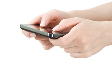 mobile phone in female hand