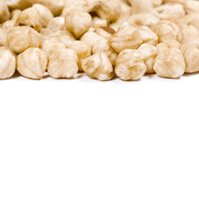 hazelnuts on a white background