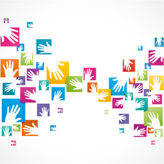 affiche,mains colorés