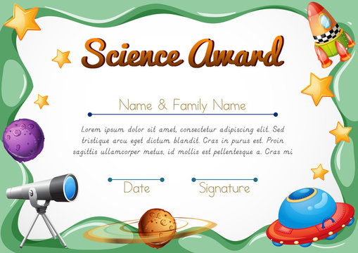 Certification template for science award
