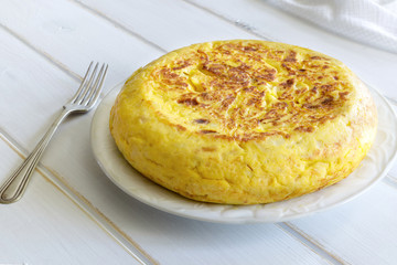 Traditional Spanish omelette. Spanish Tortilla.