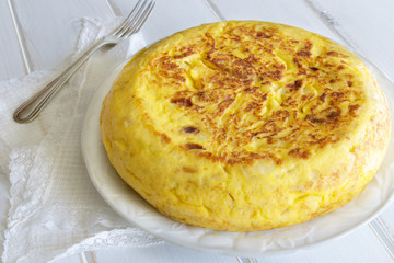 Traditional Spanish omelette. Spanish Tortilla.
