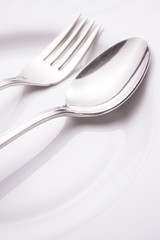 spoon fork and plate set