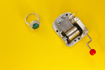 Silver ring and music box