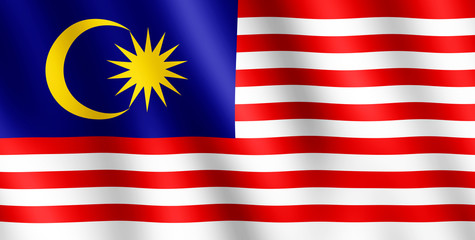 Flag of Malaysia waving in the wind
