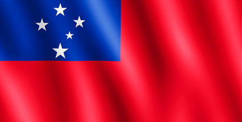 Flag of Samoa waving in the wind