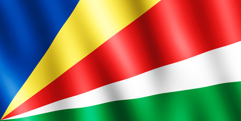 Flag of Seychelles waving in the wind