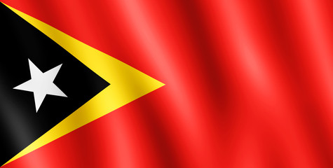 Flag of Timor-Leste waving in the wind