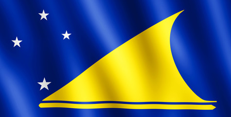 Flag of Tokelau waving in the wind