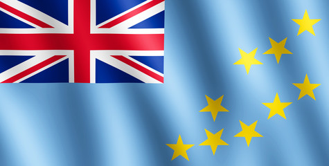 Flag of Tuvalu waving in the wind