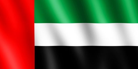Flag of United Arab Emirates waving in the wind