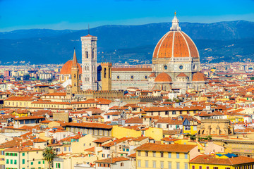 Fototapeta na wymiar Florence, Duomo and Giotto's Campanile.