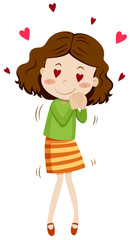 Cute girl being in love