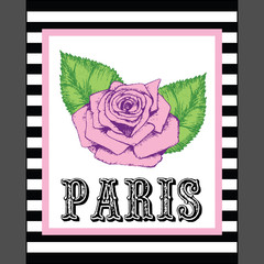 Paris print slogan. For t-shirt or other uses,in vector.