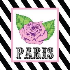Paris print slogan. For t-shirt or other uses,in vector.