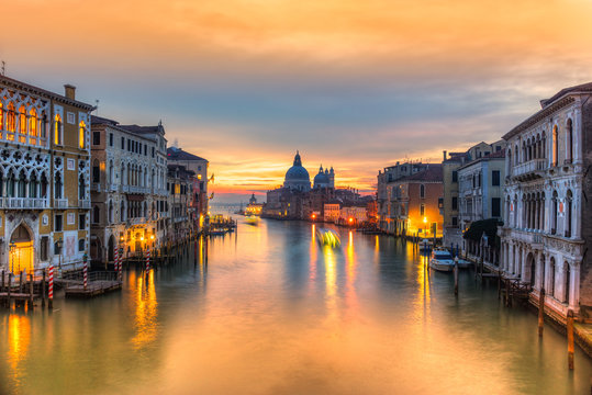 Grand Canal and Basilica Santa Maria della Salute, Venice, Italy