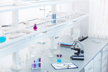 Workplace in scientific lab
