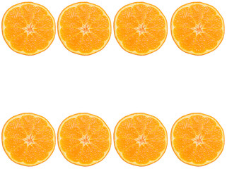 Orange plates arranged on a white background.